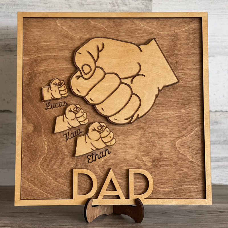 Personalized Father's Day Name Fist Decorative Plaque